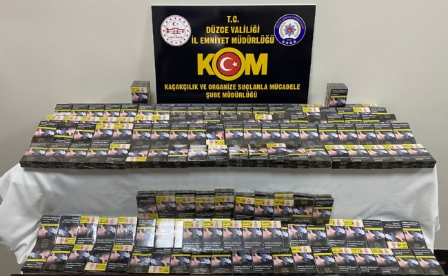 DÜZCE "KOM"KAÇAK SİGARA ELE GEÇİRDİ