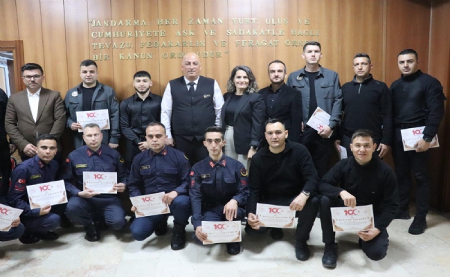İl Jandarma Komutanlığı Personeline Katılım Belgesi Verildi.